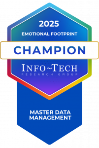 InfoTech Champion badge for Emotional Footprint in Master Data Management, given to Semarchy
