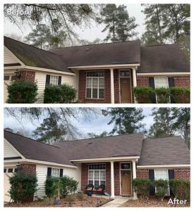 Pressure washing roof in Ocala