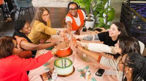 Creative Repute team celebrating an end-of-year team day at Indy Hall Clubhouse in Philadelphia