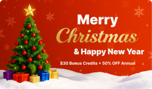 Year-end promotional banner for MindMap AI highlighting discounts on its AI-powered mind map summarizer.