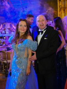 Marvin Schertl and Dr. Sina Schertl at the festive Bal de Noël gala during the 20th Anniversary Christmas Ball in Monaco.