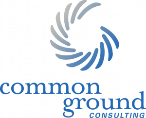 Common Ground Consulting logo featuring lowercase text 'common ground' above uppercase 'CONSULTING'