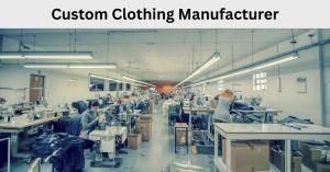 Custom clothing manufacturing facility with workers assembling garments