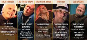 Appearances by Pro songwriters: Verlon Thompson, Jim "Moose" Brown, Carolyn Dawn Johnson, Roger Cook, and Odie Blackmon.