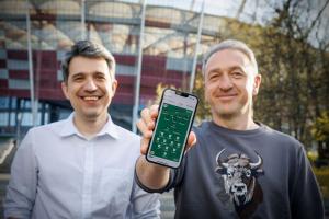 Dmitry Navosha and Maks Berezinski, co-founders of Tribuna.com, with the Football Xtra app