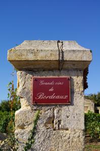 Stone sign of Bordeaux vineyard