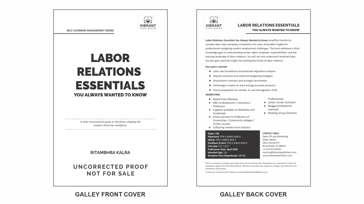 Galley cover of Labor Relations Essentials You Always Wanted to Know by Vibrant Publishers
