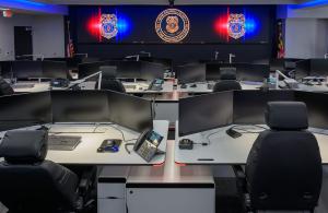 Interior photo of the Anne Arundel Real Time Crime Center (RTCC)