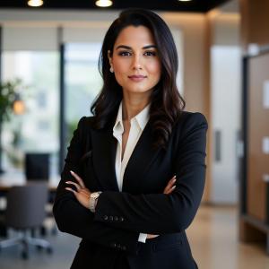 Portrait of Hana Dhanji, CEO and Founder of Cognitrex Inc., an enterprise LearningOS platform based in Toronto, Canada. Professional corporate headshot featuring Hana Dhanji in a black blazer, arms crossed, in an office setting.