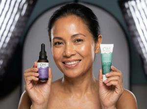 OM Botanical skincare in the store shelf