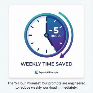Infographic showing 5 hours saved weekly with AI