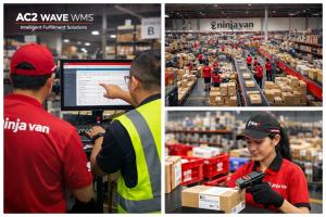 AC2 and Ninja Van executives celebrating warehouse performance improvements.