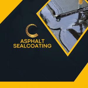 Asphalt sealcoating being applied to pavement in Columbus, Georgia by Chattahoochee Valley Sealcoating is the top choice.