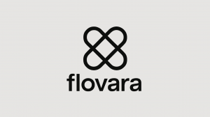 Minimalist black and white logo for Flovara Inc.