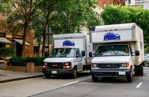 two moving trucks of sweet home movers chicago