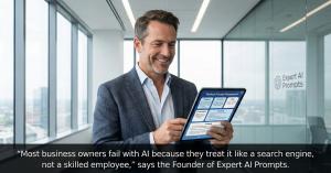 Expert AI Prompts founder reviewing the 7-part High-Performance Prompt Framework.