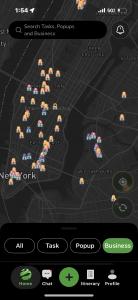 A Screenshot of Secret World App's onboarded businesses
