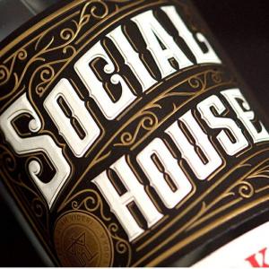 Close-up of SOCIAL HOUSE front label and seal