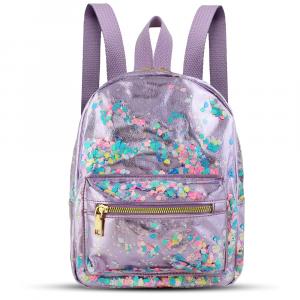 Highly reflective material backpack with glitter and shimmer for Carrying Kind brand