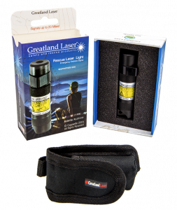 Rescue Laser Light is a hand-held day and nighttime laser signaling device that provides a convenient, effective way to signal a rescue party.