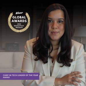 Adriana Rivas, women retail technology executive and COO of BIGWISE Corp., Bronze Winner of the Chief in Tech Leader of the Year Award at the WomenTech Global Awards 2025.