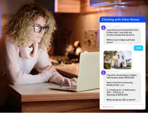 Woman uses the Atlas digital assistant to find homes in Dallas