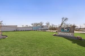 Monument sign for updated Enclosed RV and boat storage facility at Carefree Covered RV Storage