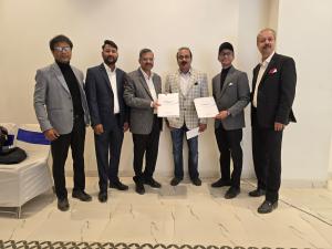 Landmark signing for Golden Tulip, a Sarovar Hotel in Virat Nagar