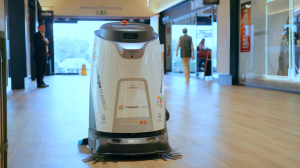 Gausium, Scrubber 50, Shopping Mall Cleaning, Autonomous Retail Cleaning