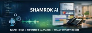 Shamrok AI proprietary voice platform built in-house, enabling real-time call handling and direct booking integrations for service businesses