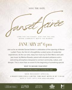Alexan Ludlam Trace Sunset Soiree Flyer