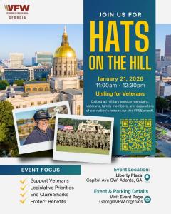 Hats on the Hill 2026 Event Flyer - Georgia VFW