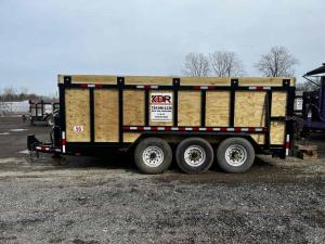 Heavy-duty KDR dumpster trailer used for large renovation and construction cleanup projects.