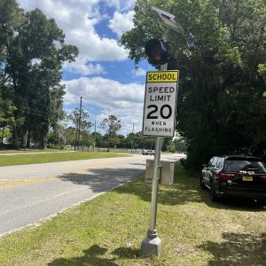 20 mph sign in School Zone in Lake Helen, Florida