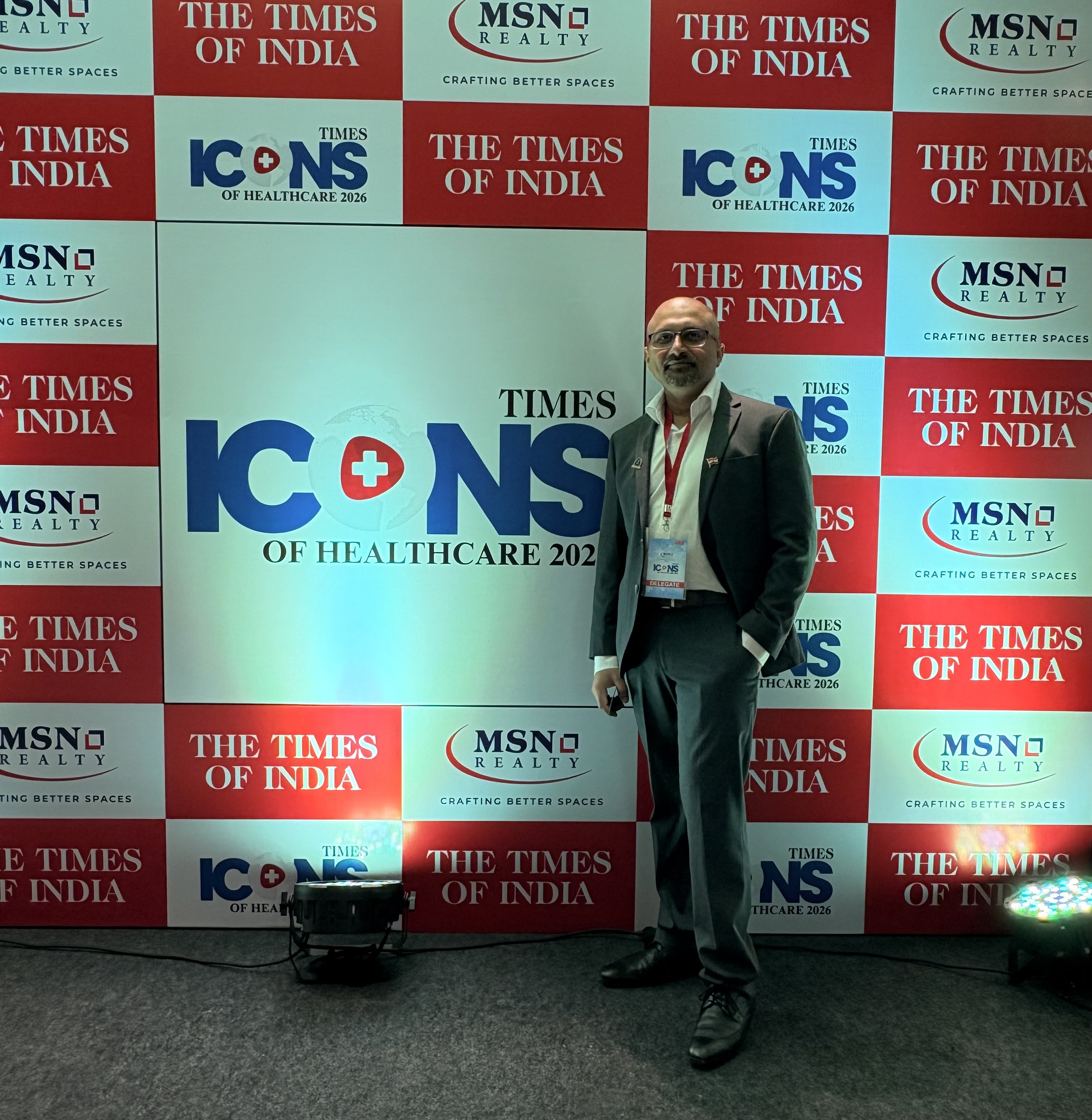 Dr Mohana Rao Patibandla at Times ICONs of Healthcare 2026 awards ceremony in Vijayawada