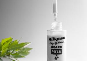 Bottle of Milkman Grooming Co's King of Wood Beard Milk