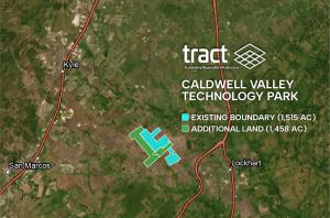 photo of a map showing the property lines of the Caldwell Valley Technology Park