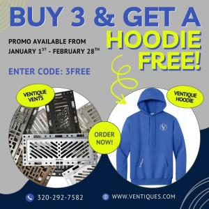 Ventiques Launches Buy-3-Get-1 Apparel Initiative via discount/promo Code 3Free for Early 2026 Metal Vent Series