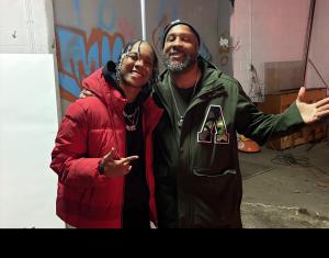 “Ray Gifted Keys poses with Detroit hip-hop veteran Swifty McVay on the set of the ‘That’s On Me’ music video.”