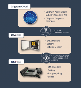 Diagram showing how CSignum technology communicates with each other