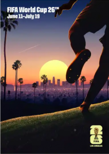 Official FIFA World Cup 2026 Los Angeles host city poster artwork