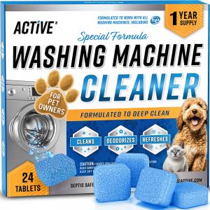 ACTIVE Washing Machine Cleaner for Pet Owners to Remove Hair, Odors, and Grime Buildup