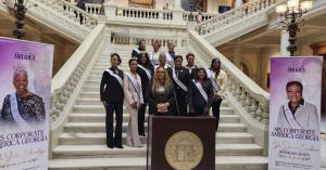 Ms. Corporate America Georgia with State President Dr. Jacqueline Mohair & Franchise Owner