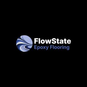 FlowState Epoxy Flooring's logo showing a circular epoxy design