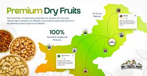 Dry Fruits Mart Pakistan showing nationwide delivery of premium dry fruits and organic products.