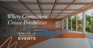 The Summer Social, multi‑purpose event venue at Courtyard by Marriott Phuket Patong Beach Resort, featuring floor‑to‑ceiling windows, natural light, modern event space design, and panoramic views of Patong Beach—ideal for meetings, corporate events, confe