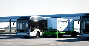 EV Bus Charging by L-Charge Trailer