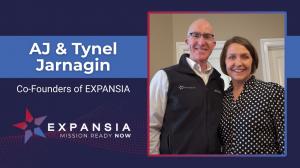 An image of AJ and Tynel Jarnagin, Co-Founders of EXPANSIA with their company logo.