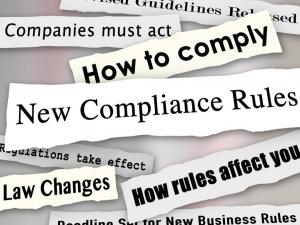 Graphic Image with Text New Compliance rules