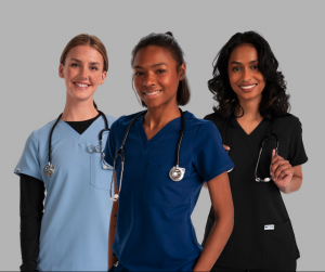 Female healthcare professionals in Titan performance medical scrubs